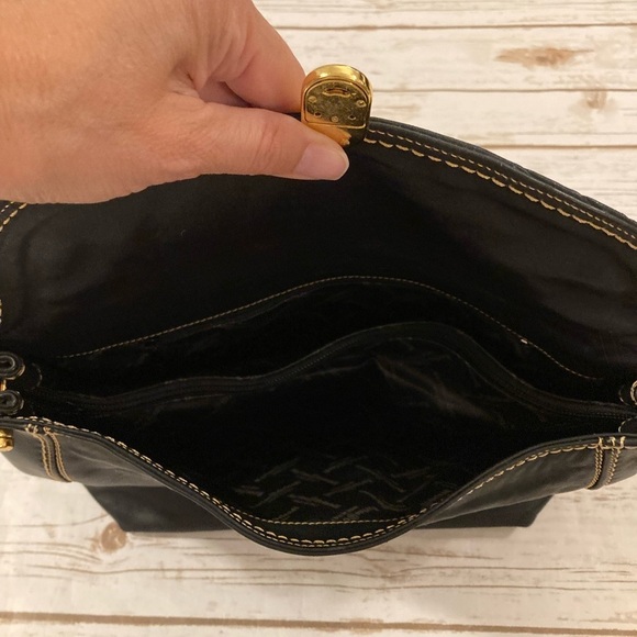 Marino Orlandi Black Leather Satchel Shoulder Bag